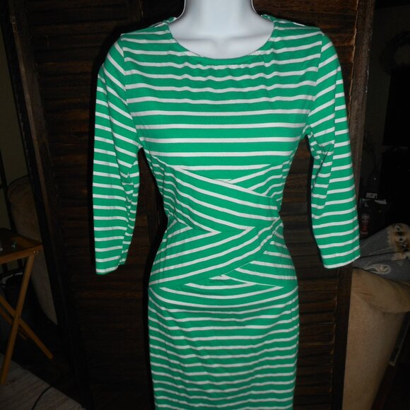 BOGO Free, Kelly Green and white stripe knit dress, Medium - Picture 9 of 14